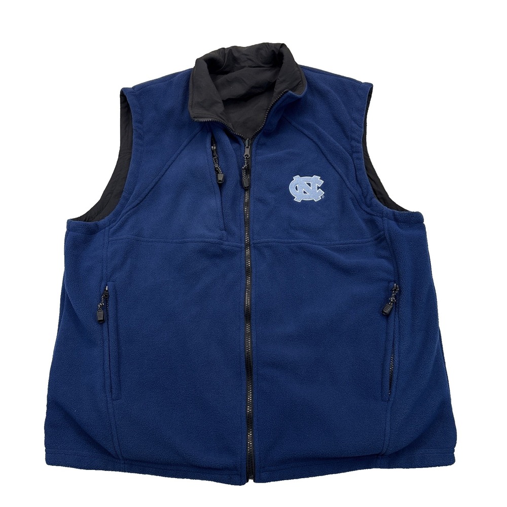 UNC Tar Heels Reversible Fleece Vest Mens L Collegiate Gameday Style